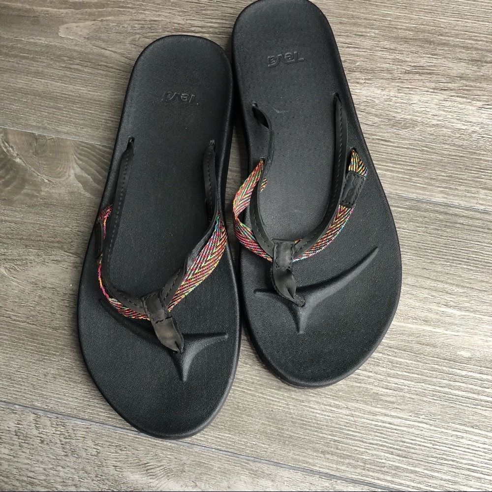 Teva Womens sz 8 Azure 2 Strap - Black Rainbow